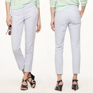 J.Crew Blue White Seersucker Cafe Capri Pants